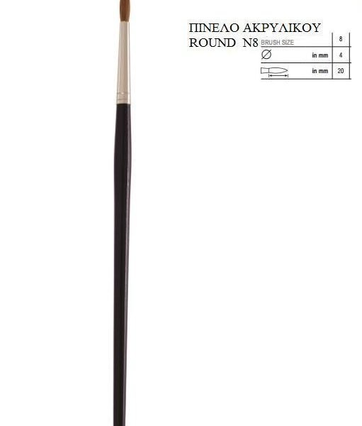 ΠΙΝΕΛΟ ΑΚΡΥΛΙΚΟΥ ROUND N8