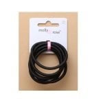 ΛΑΣΤΙΧΑΚΙΑ / CARD OF 6 BLACK SATIN SNAG FREE ELASTICS 6431