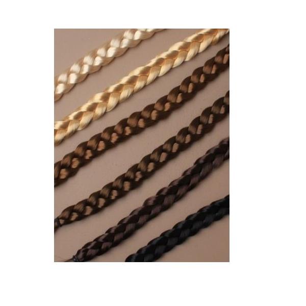 01749-1 ELASTΙC IMITATION PLAITED PONY TAIL ΜΑΥΡΟ