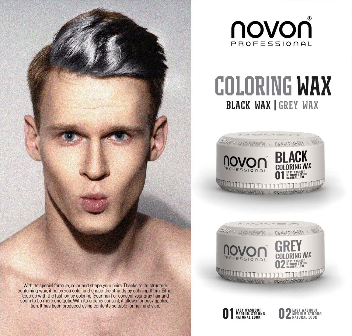 Novon Professional Coloring Wax 01 BLACK - 100ml