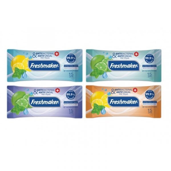 ΥΓΡΑ ΑΝΤΙΒΑΚΤΗΡΙΑΚΑ ΜΑΝΤΗΛΑΚΙΑ FRESHMAKER 15ΤΜΧ