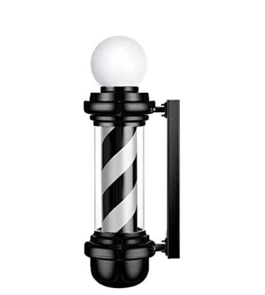 *-1 BARBER POLE A337 ΑΣΠΡΟΜΑΥΡΟ ΜΕ ΛΑΜΠΑ HS68
