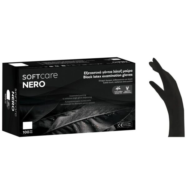 ΓΑΝΤΙΑ LATEX SOFT CARE NERO ΧΩΡΙΣ ΠΟΥΔΡΑ ΜΑΥΡΟ LARGE(100 τεμ)