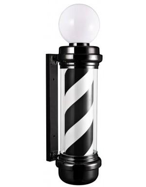BARBER POLE ΑΣΠΡΟΜΑΥΡΟ ΜΕ ΛΑΜΠΑ M-1700