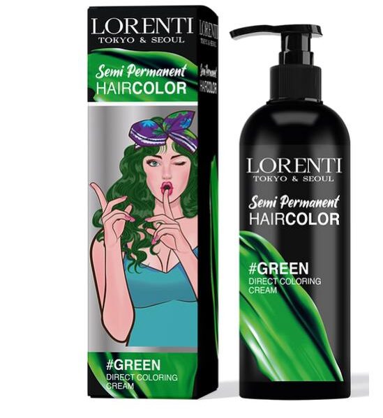 LORENTI SEMI PERMANENT HAIR COLOR GREEN 250ml