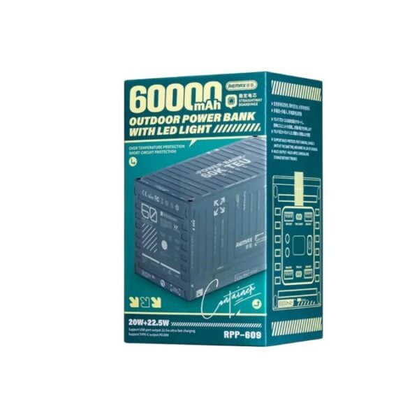 POWERBANK REMAX OUTDOOR WITH LED LIGHT 60000mAh