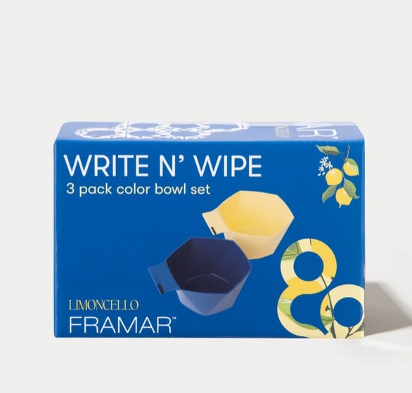 ΜΠΩΛ ΒΑΦΗΣ FRAMAR WHITE N' WIPE COLOR BOWLS LIMONCELLO 3τεμ 91087