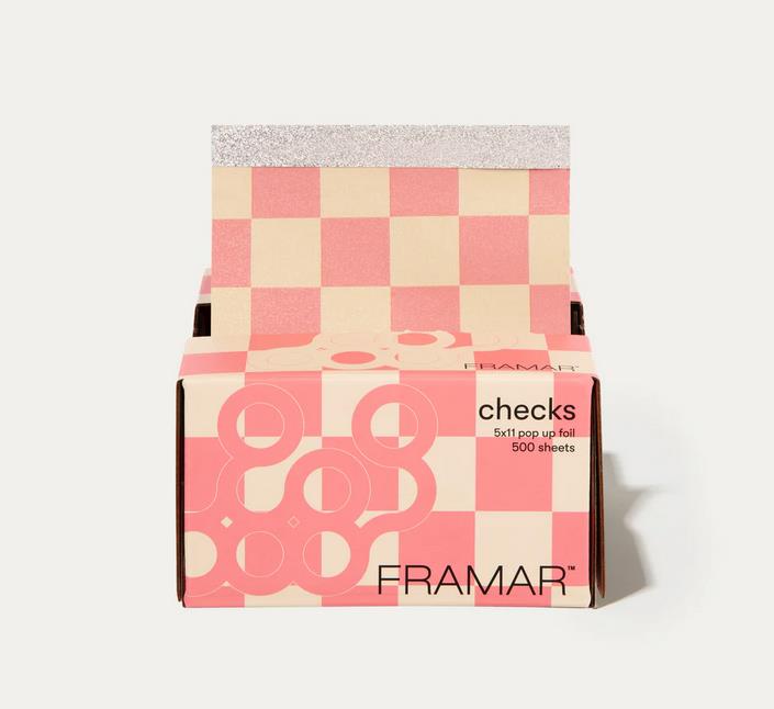 *-1 ΑΛΟΥΜΙΝΟΧΑΡΤΟ ΦΥΛΛΑ 5X11 BEIGE/PINK CHECKERED FRAMAR 500ΤΕΜ 13089