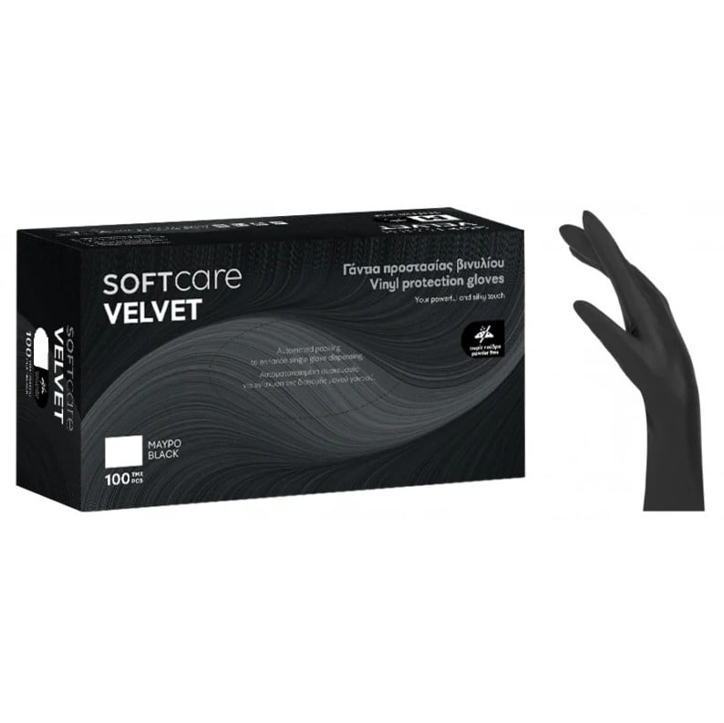 *-1 ΓΑΝΤΙΑ ΒΙΝΥΛΙΟΥ SOFT CARE VELVET ΧΩΡΙΣ ΠΟΥΔΡΑ LARGE(100 τεμ)